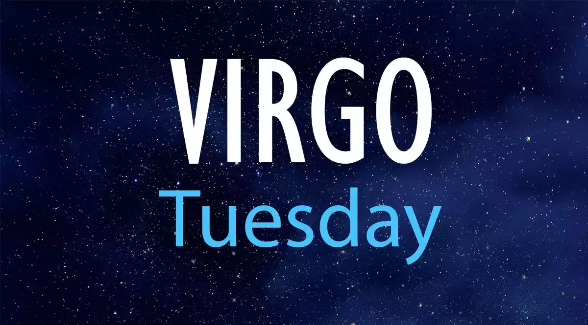 Virgo Tuesday on a night sky background