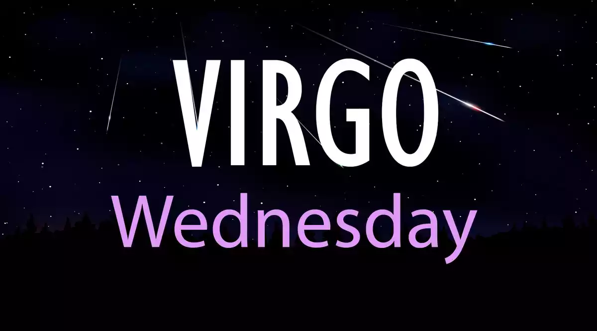 Virgo Wednesday on a sky background with shooting stars