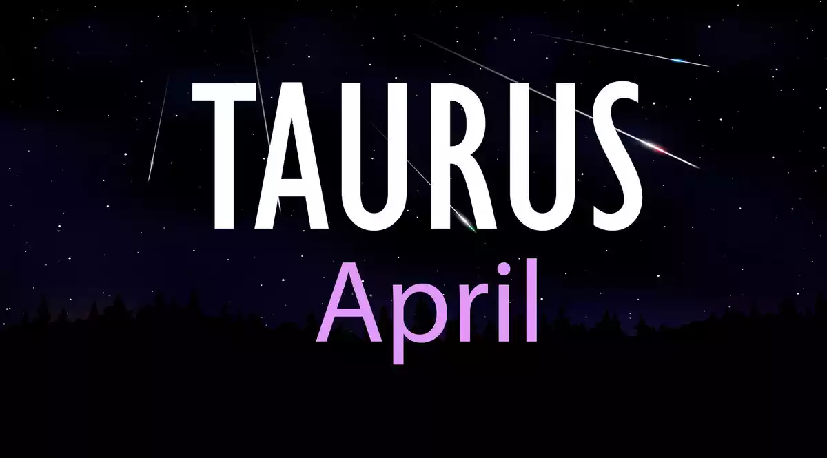 Taurus April on a sky background with shooting stars