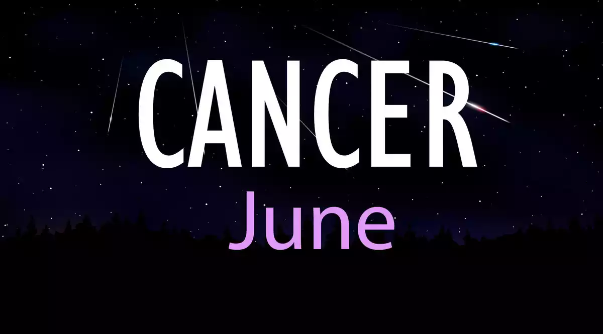 Cancer June on a sky background with shooting stars