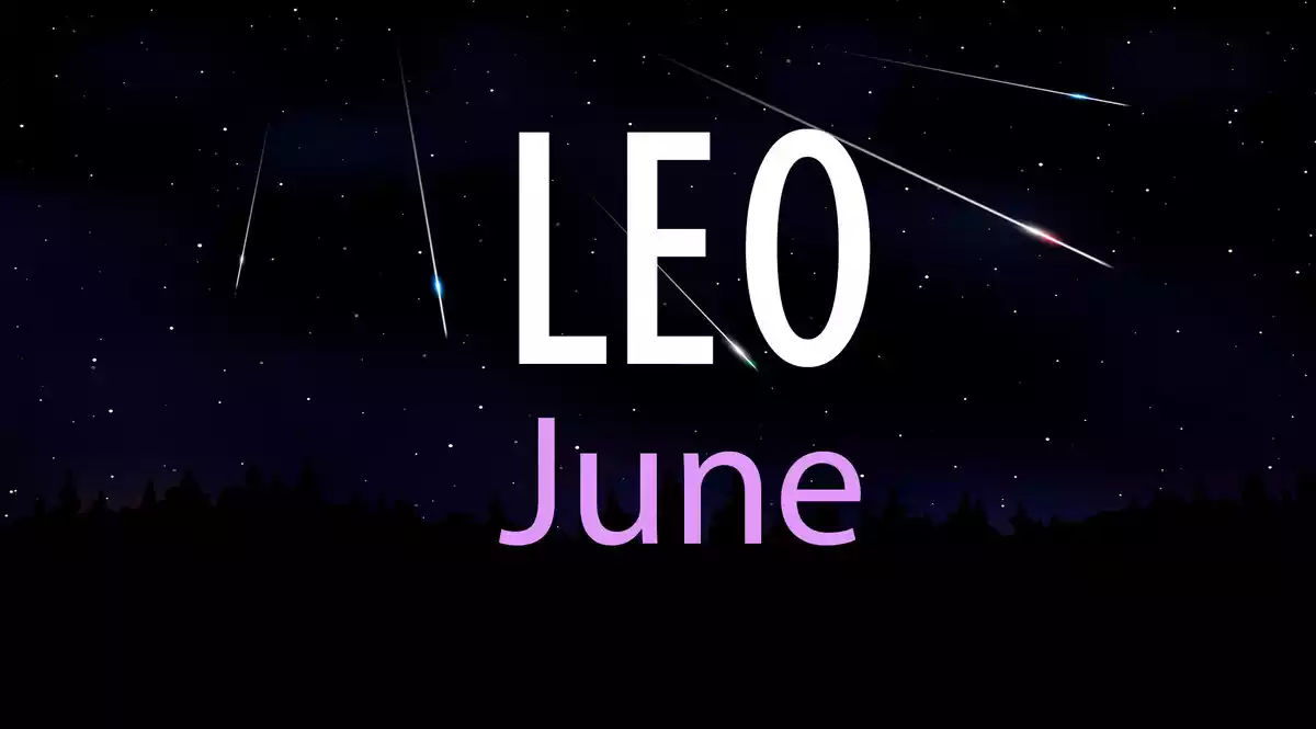 Leo June on a sky background with shooting stars