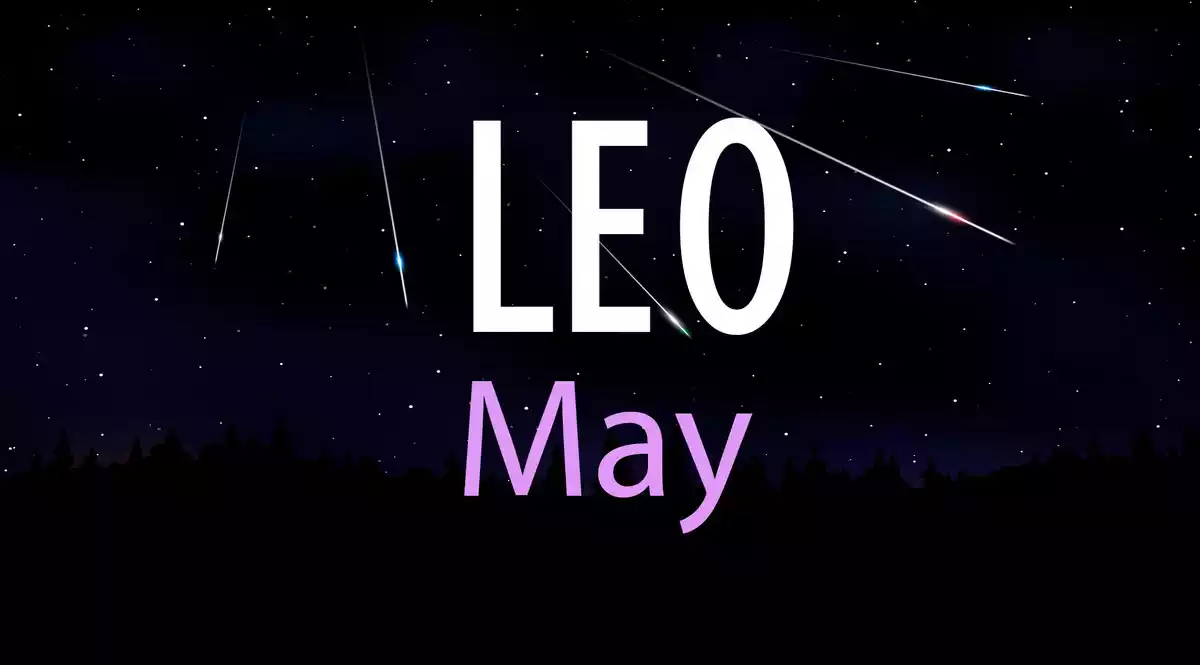 Leo May on a sky background with shooting stars