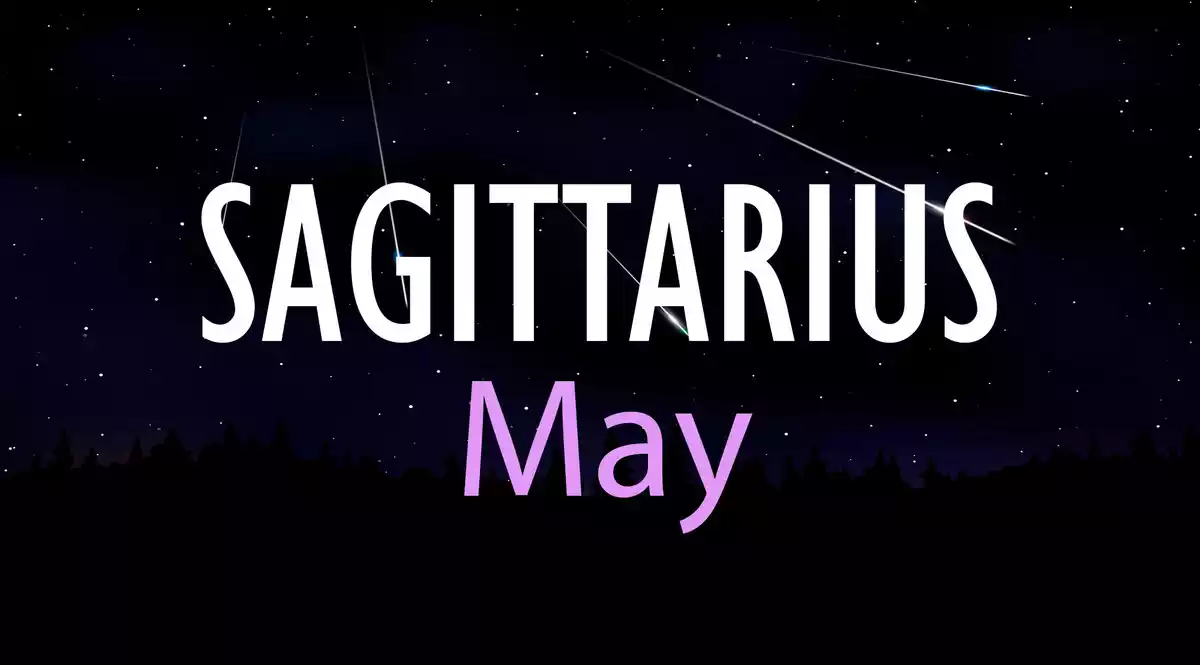 Sagittarius May on a sky background with shooting stars