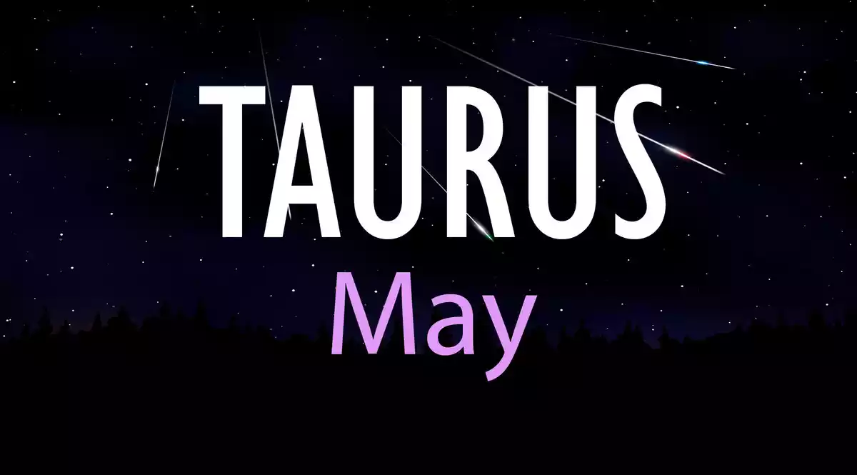 Taurus May on a sky background with shooting stars