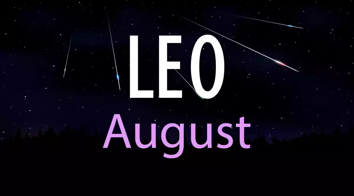 Leo August on a sky background with shooting stars