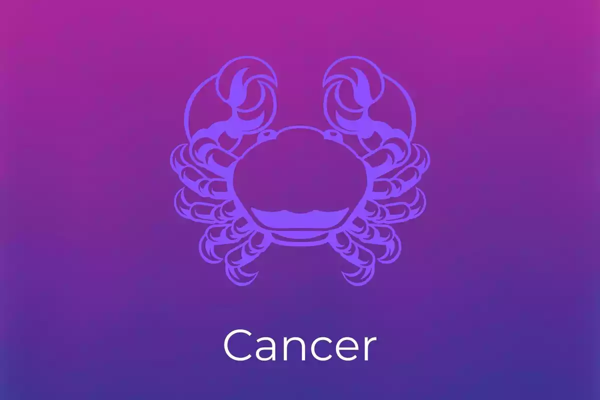 Cancer logo on violet background