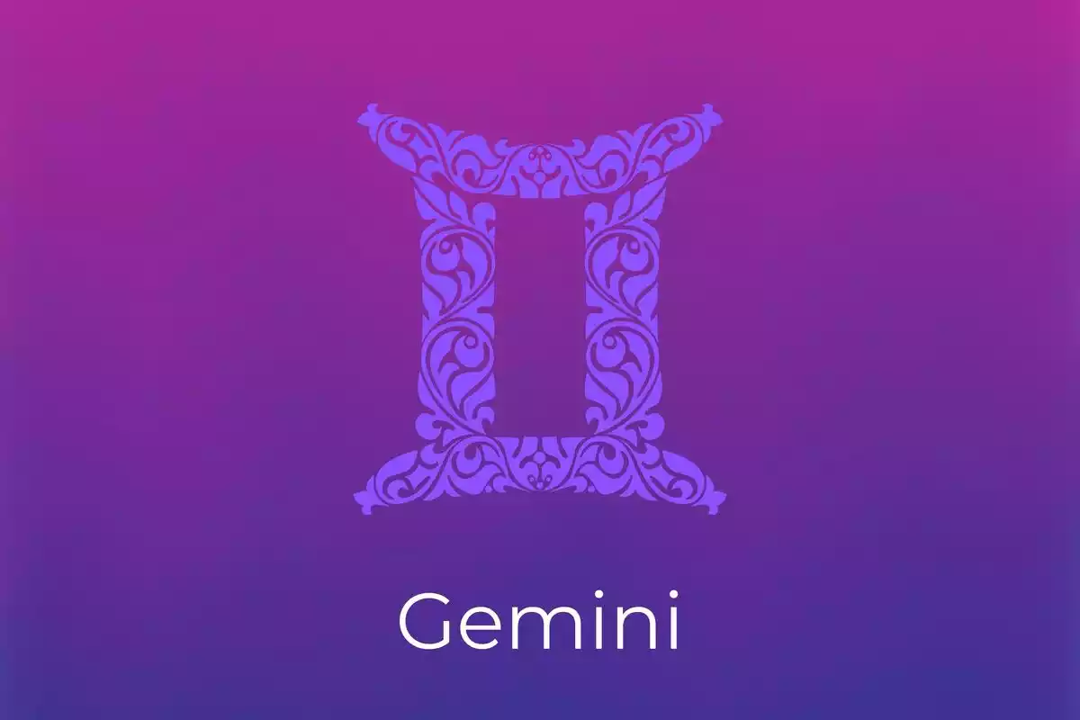 Gemini logo on violet background