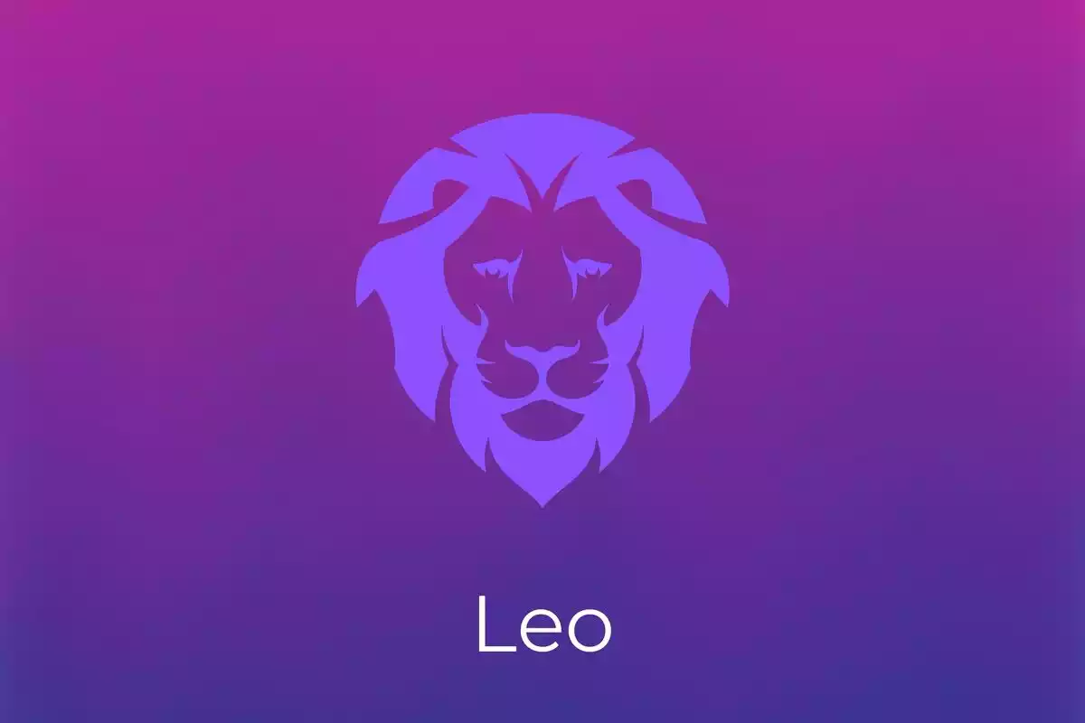 Leo logo on violet background