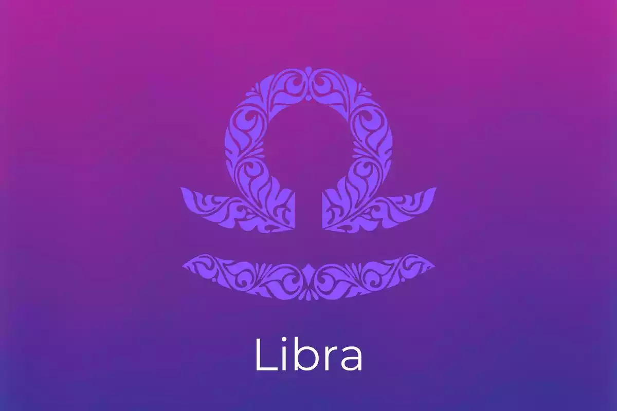 Libra logo on violet background