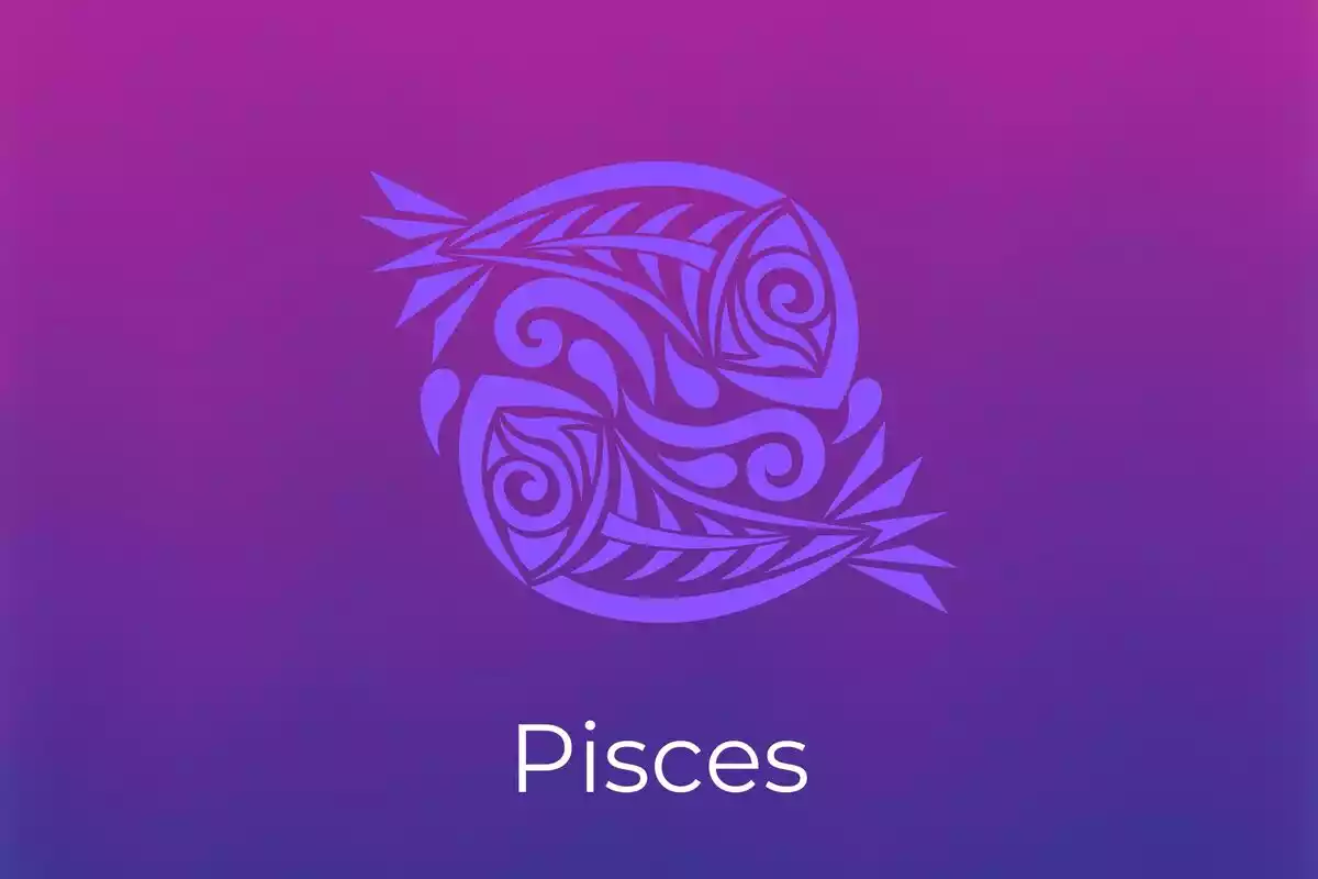 Pisces logo on violet background