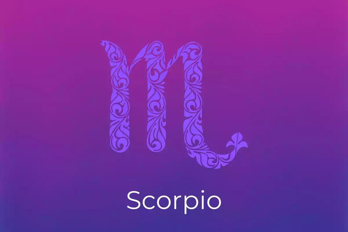 Scorpio logo on violet background