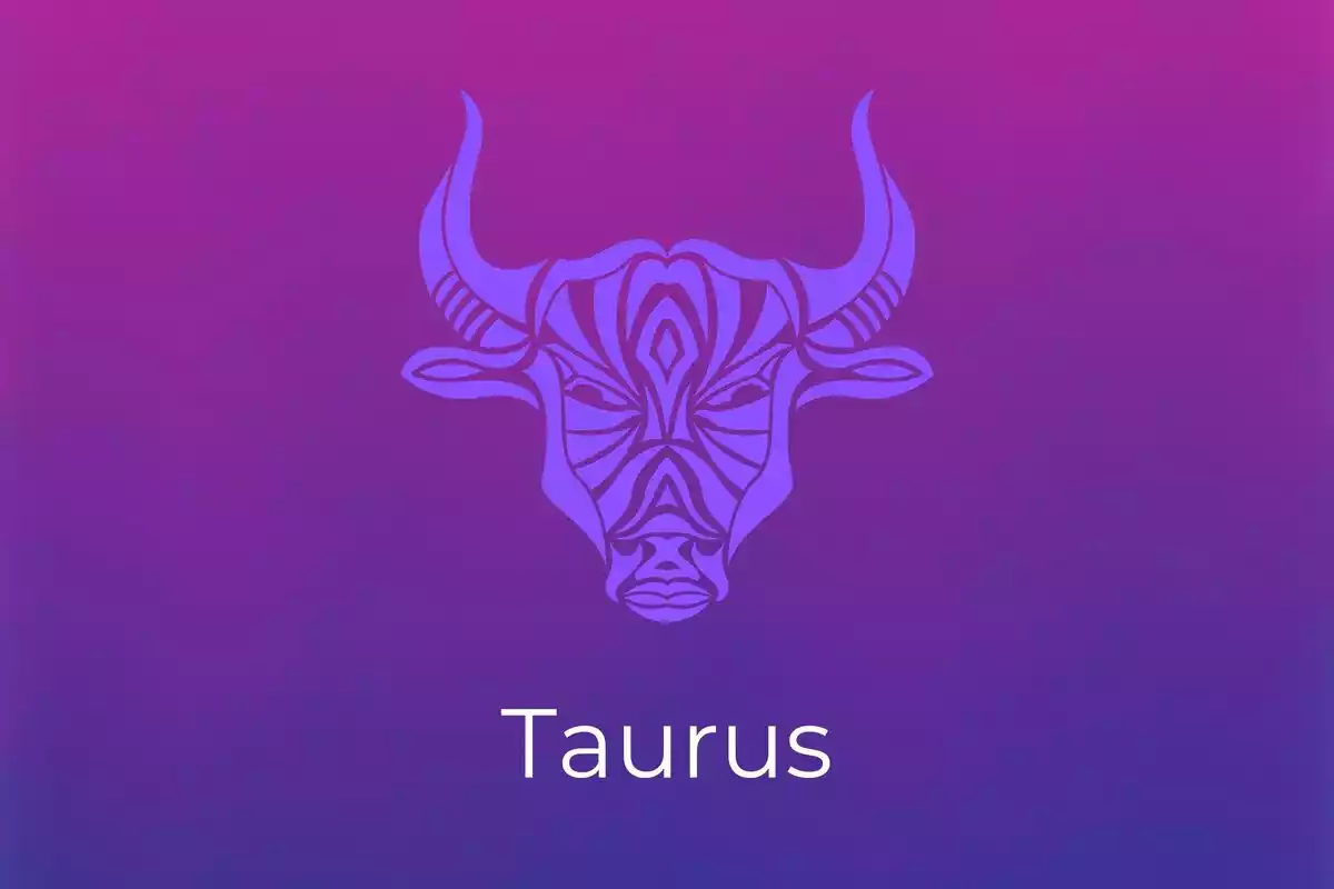 Taurus logo on violet background