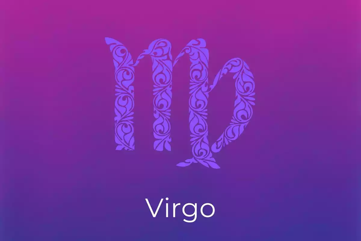 Virgo logo on violet background
