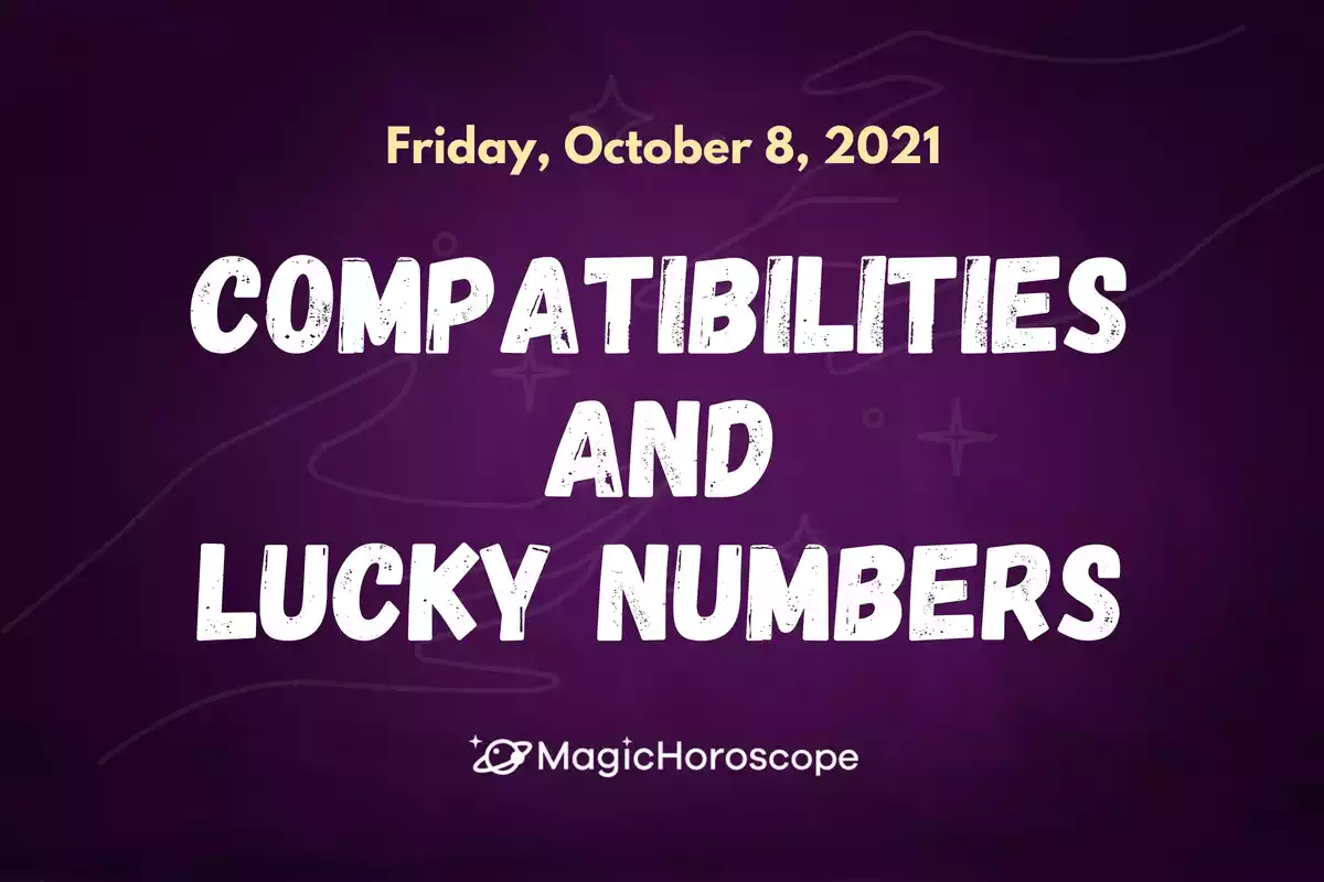 Two hands holding each other with the word compatibilities and lucky numbers in the center