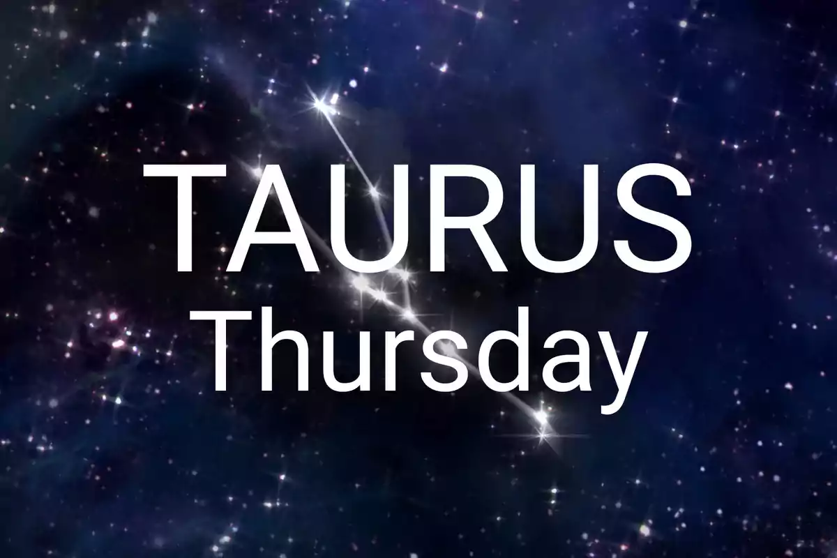 Starry background with the words Taurus Thursday in large white letters.
