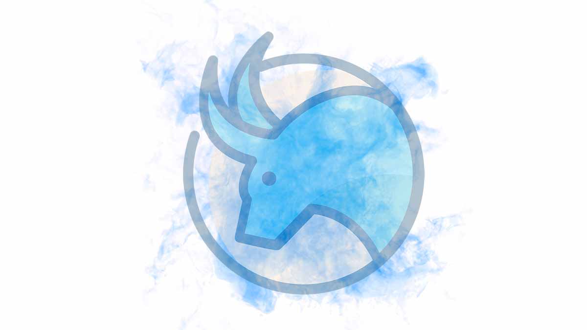 The Taurus sign on a blue smoky blackground